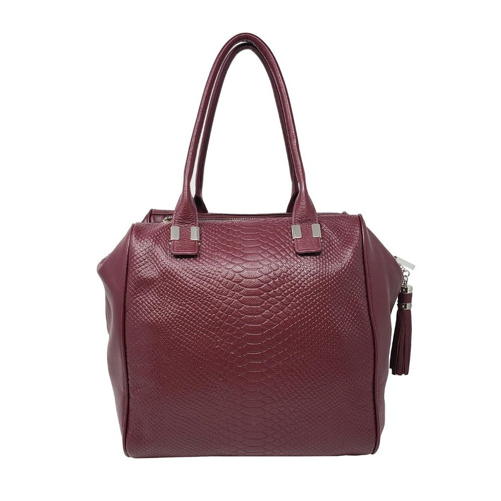 🎁 Celine Dion Elegy Snake Embossed Leather Satchel